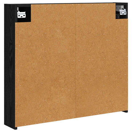Badrumsspegelskåp Svart Ek 80 x 14.5 x 70 cm Konstruerat trä