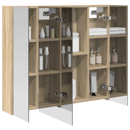 Badrumsspegelskåp Sonoma-ek 80 x 14.5 x 70 cm Konstruerat trä