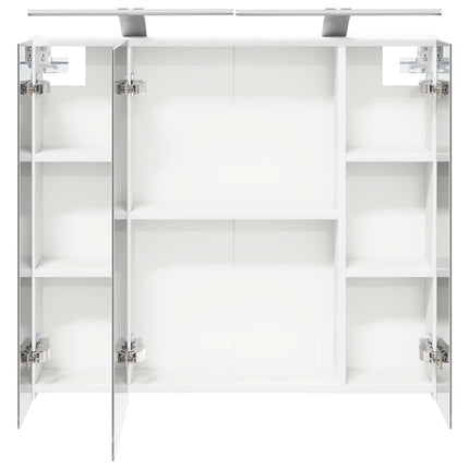 Badrumsspegelskåp Vit 80 x 14.5 x 70 cm Konstruerat trä