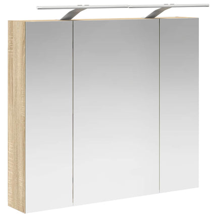 Badrumsspegelskåp Sonoma-ek 80 x 14.5 x 70 cm Konstruerat trä