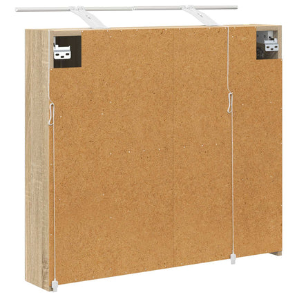 Badrumsspegelskåp Sonoma-ek 80 x 14.5 x 70 cm Konstruerat trä