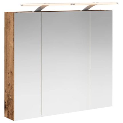 Badrumsspegelskåp Gammalt trä 80 x 14.5 x 70 cm Konstruerat trä