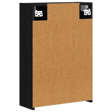 Badrumsspegelskåp Svart Ek 43 x 16 x 62.5 cm Konstruerat trä
