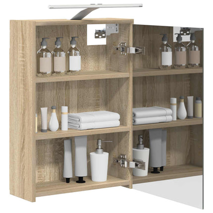 Badrumsspegelskåp Sonoma-ek 43 x 16 x 62.5 cm Konstruerat trä