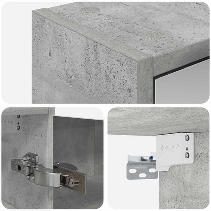 Badrumsspegelskåp Betonggrå 43 x 16 x 62.5 cm Konstruerat trä
