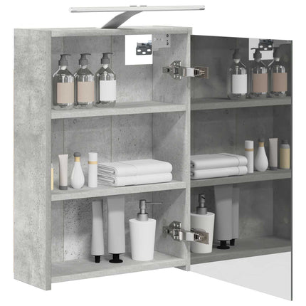 Badrumsspegelskåp Betonggrå 43 x 16 x 62.5 cm Konstruerat trä