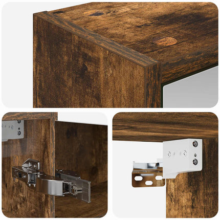 Badrumsspegelskåp Rökt ek 43 x 16 x 62.5 cm Konstruerat trä