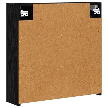 Badrumsspegelskåp Svart Ek 63,5 x 16 x 62,5 cm Konstruerat trä