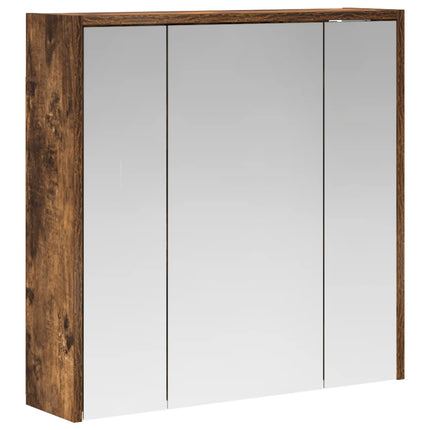 Badrumsspegelskåp Rökt ek 63,5 x 16 x 62,5 cm Konstruerat trä