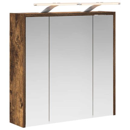 Badrumsspegelskåp Rökt ek 63,5 x 16 x 62,5 cm Konstruerat trä