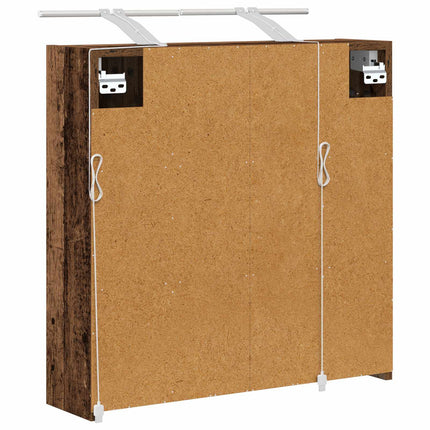 Badrumsspegelskåp Gammalt trä 63,5 x 16 x 62,5 cm