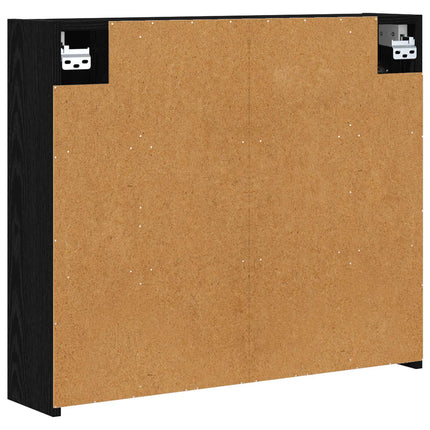 Badrumsspegelskåp Svart Ek 73,5 x 16 x 62,5 cm Konstruerat trä