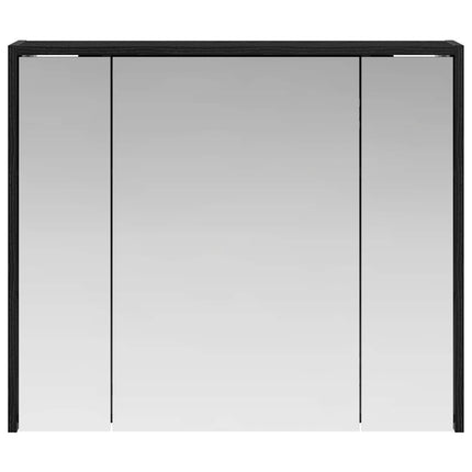 Badrumsspegelskåp Svart Ek 73,5 x 16 x 62,5 cm Konstruerat trä