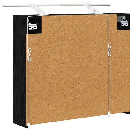 Badrumsspegelskåp Svart Ek 73,5 x 16 x 62,5 cm Konstruerat trä