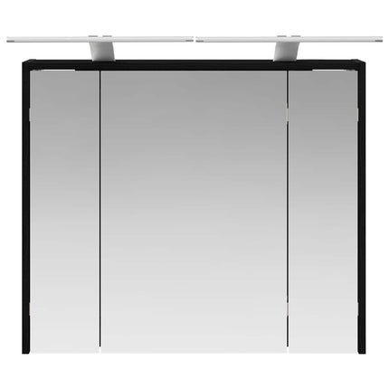 Badrumsspegelskåp Svart Ek 73,5 x 16 x 62,5 cm Konstruerat trä