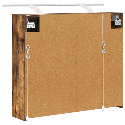 Badrumsspegelskåp Rökt ek 73,5 x 16 x 62,5 cm Konstruerat trä
