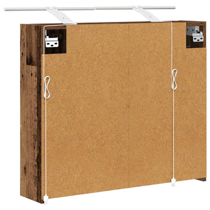 Badrumsspegelskåp Gammalt trä 73,5 x 16 x 62,5 cm