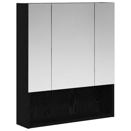 Badrumsspegelskåp Svart Ek 60 x 14.5 x 70 cm Konstruerat trä