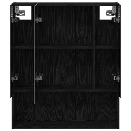 Badrumsspegelskåp Svart Ek 60 x 14.5 x 70 cm Konstruerat trä