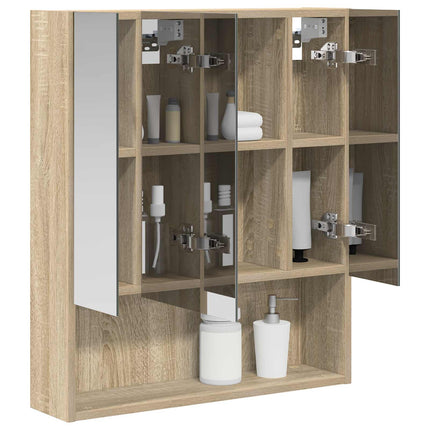 Badrumsspegelskåp Sonoma-ek 60 x 14.5 x 70 cm Konstruerat trä