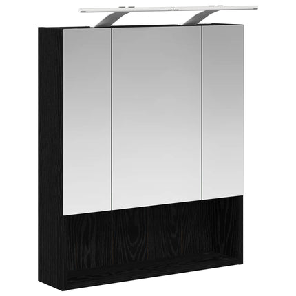 Badrumsspegelskåp Svart Ek 60 x 14.5 x 70 cm Konstruerat trä