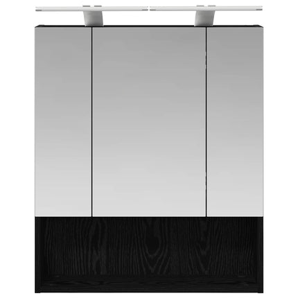 Badrumsspegelskåp Svart Ek 60 x 14.5 x 70 cm Konstruerat trä