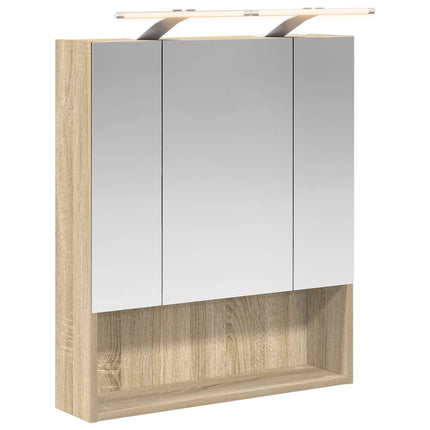 Badrumsspegelskåp Sonoma-ek 60 x 14.5 x 70 cm Konstruerat trä
