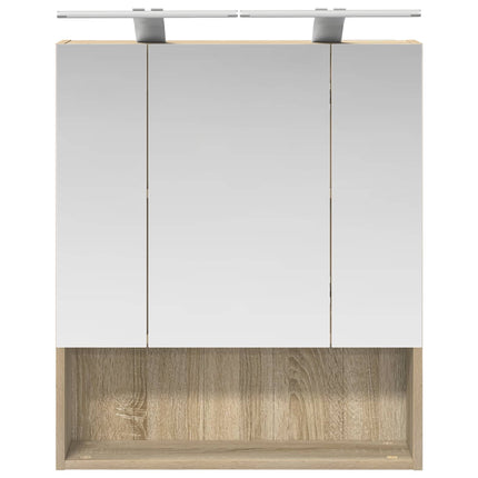 Badrumsspegelskåp Sonoma-ek 60 x 14.5 x 70 cm Konstruerat trä