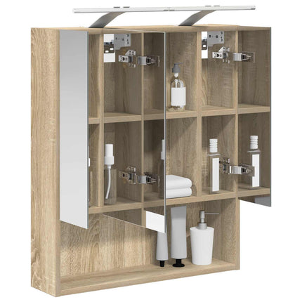 Badrumsspegelskåp Sonoma-ek 60 x 14.5 x 70 cm Konstruerat trä