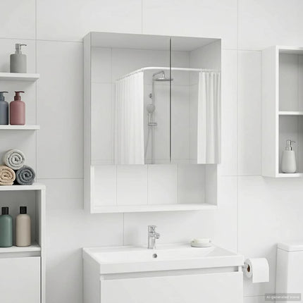 Badrumsspegelskåp Vit 50 x 14,5 x 70 cm Konstruerat trä