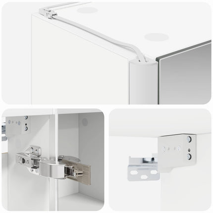 Badrumsspegelskåp för Vit 43 x 11,5 x 60,5 cm Konstruerat trä