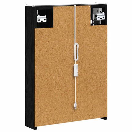 Badrumsspegelskåp Svart Ek 43 x 11,5 x 60,5 cm Konstruerat trä
