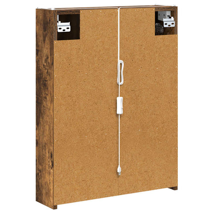 Badrumsspegelskåp Rökt ek 73.5 x 15.5 x 70 cm Konstruerat trä