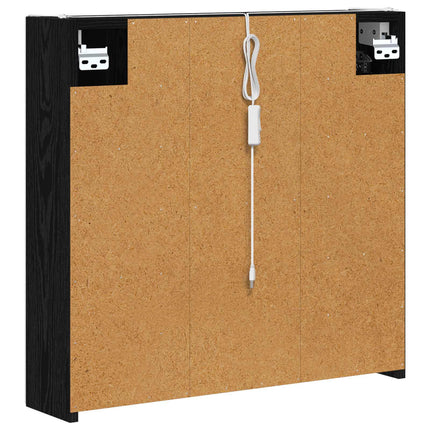 Badrumsspegelskåp Svart Ek 63,5 x 15,5 x 60,5 cm
