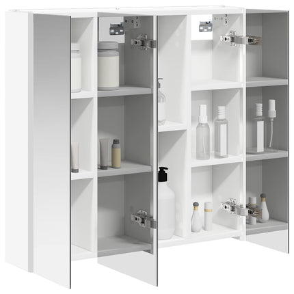Badrumsspegelskåp Vit 73.5 x 15.5 x 70 cm Konstruerat trä