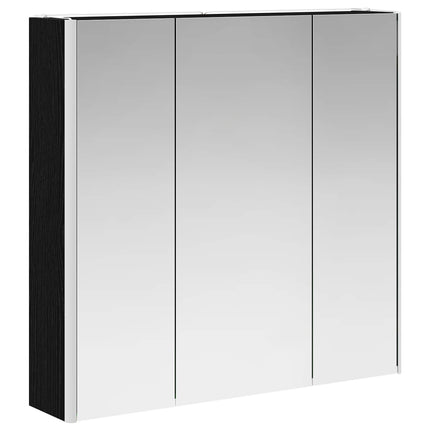 Badrumsspegelskåp Svart Ek 73.5 x 15.5 x 70 cm Konstruerat trä