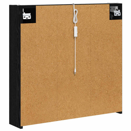 Badrumsspegelskåp Svart Ek 73.5 x 15.5 x 70 cm Konstruerat trä