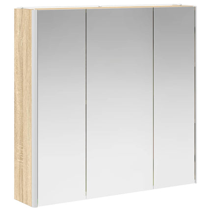 Badrumsspegelskåp Sonoma-ek 73.5 x 15.5 x 70 cm Konstruerat trä