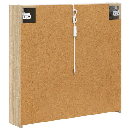 Badrumsspegelskåp Sonoma-ek 73.5 x 15.5 x 70 cm Konstruerat trä
