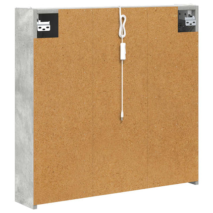 Badrumsspegelskåp Betonggrå 73.5 x 15.5 x 70 cm Konstruerat trä