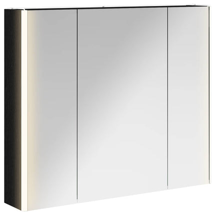 Badrumsspegelskåp Svart Ek 83,5 x 15,5 x 70 cm Konstruerat trä