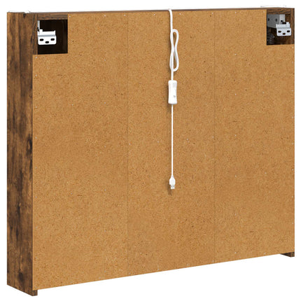 Badrumsspegelskåp Rökt ek 83,5 x 15,5 x 70 cm Konstruerat trä