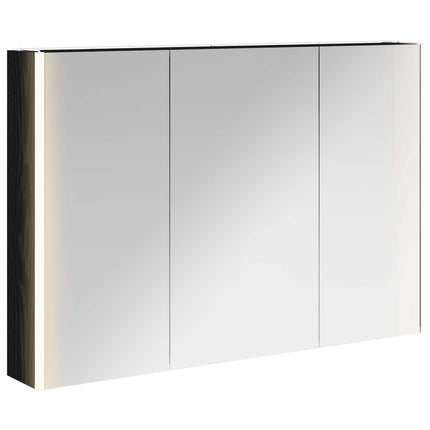 Badrumsspegelskåp Svart Ek 103,5 x 15,5 x 70 cm Konstruerat trä