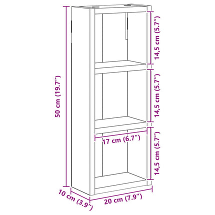 Badrumsväggskåp Gammalt trä 20 x 10 x 50 cm Konstruerat trä