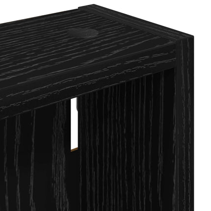 Badrumsväggskåp Svart Ek 20 x 10 x 60,5 cm Konstruerat trä