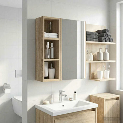 Badrumsväggskåp Sonoma-ek 20 x 16 x 62,5 cm Konstruerat trä