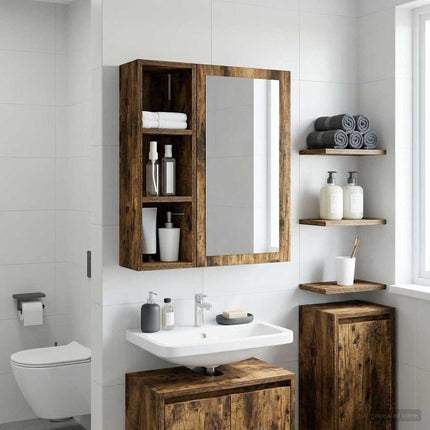 Badrumsväggskåp Rökt Ek 20 x 16 x 62,5 cm Konstruerat trä