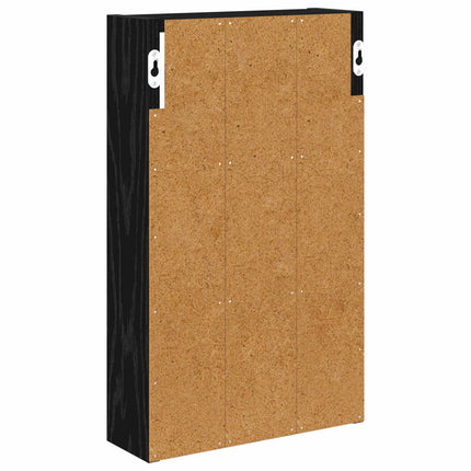 Badrumsväggskåp Svart Ek 30 x 10 x 50 cm Konstruerat trä