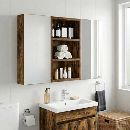 Badrumsväggskåp Rökt Ek 30 x 10 x 50 cm Konstruerat trä