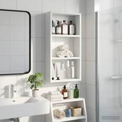 Badrumsväggskåp med hylla Vit 30 x 10 x 60,5 cm Konstruerat trä